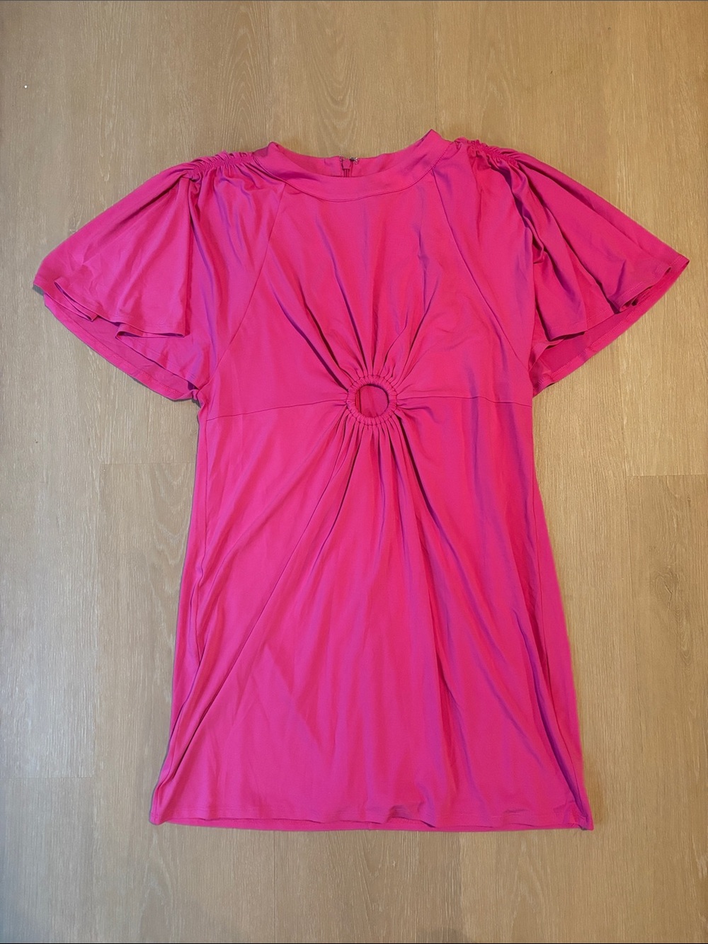 NWT Gabrielle Union Pink Ring Detail Short Sleeve Dress size XL